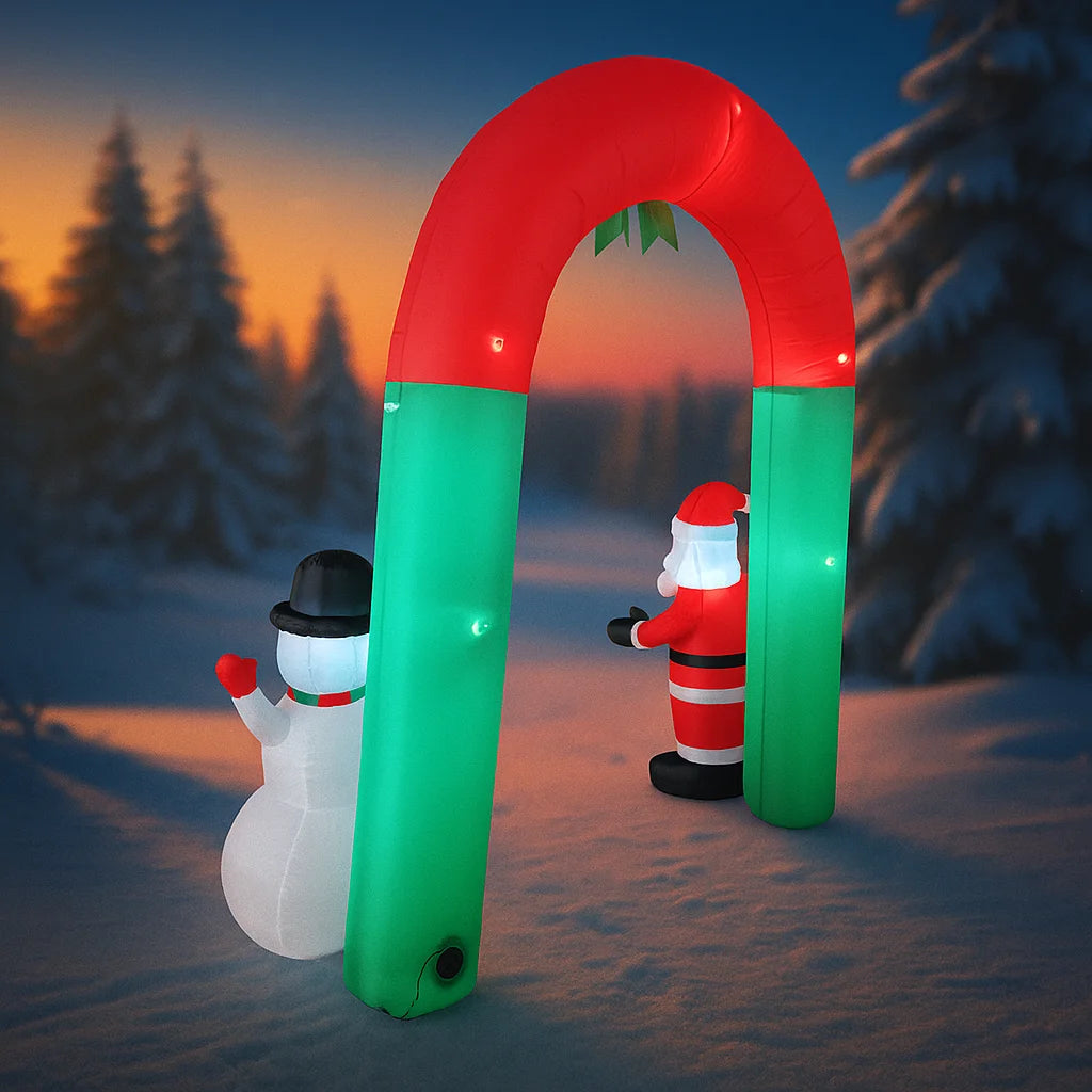 SpooLeigh Co.™- 7.87FT Inflatable Toy Christmas Arch Santa Snowman Decoration