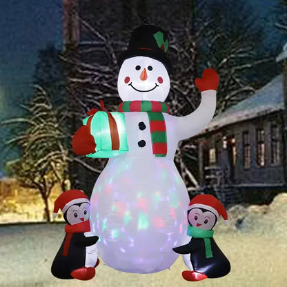 SpooLeigh Co.™- Multiple Christmas Decoration Inflatable Snowman Penguin Built-in LED Lights