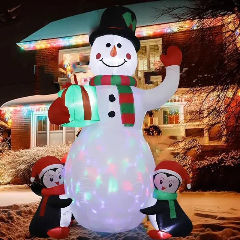 SpooLeigh Co.™- Multiple Christmas Decoration Inflatable Snowman Penguin Built-in LED Lights