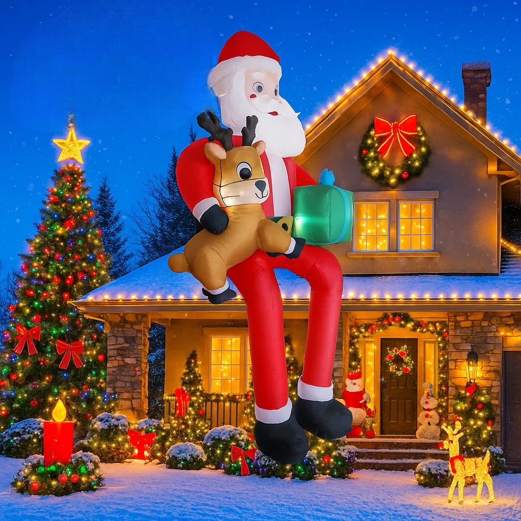 SpooLeigh Co.™- 9.5Ft Christmas Inflatables Santa