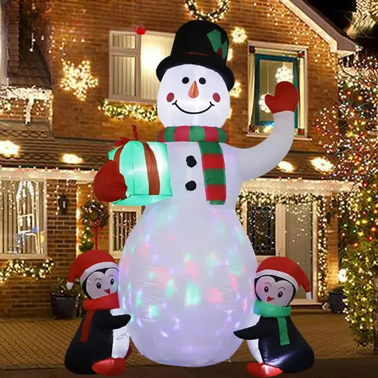 SpooLeigh Co.™- Multiple Christmas Decoration Inflatable Snowman Penguin Built-in LED Lights