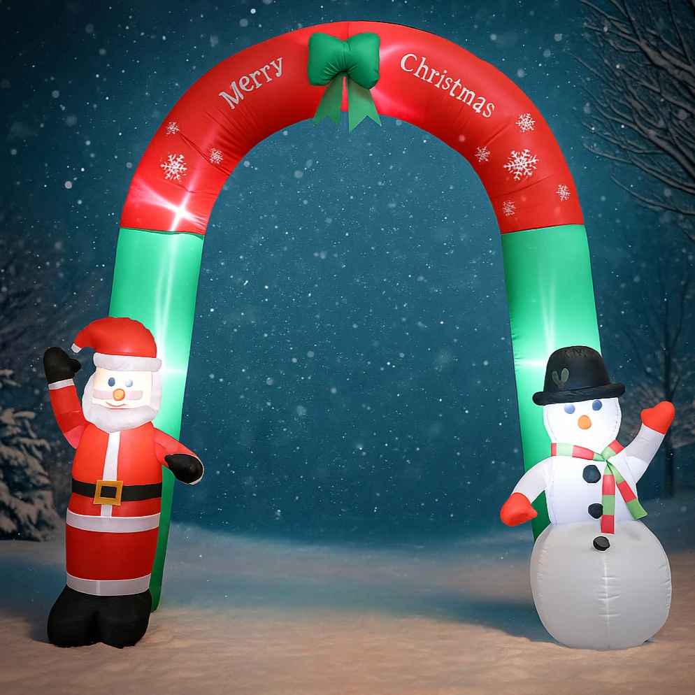 SpooLeigh Co.™- 7.87FT Inflatable Toy Christmas Arch Santa Snowman Decoration