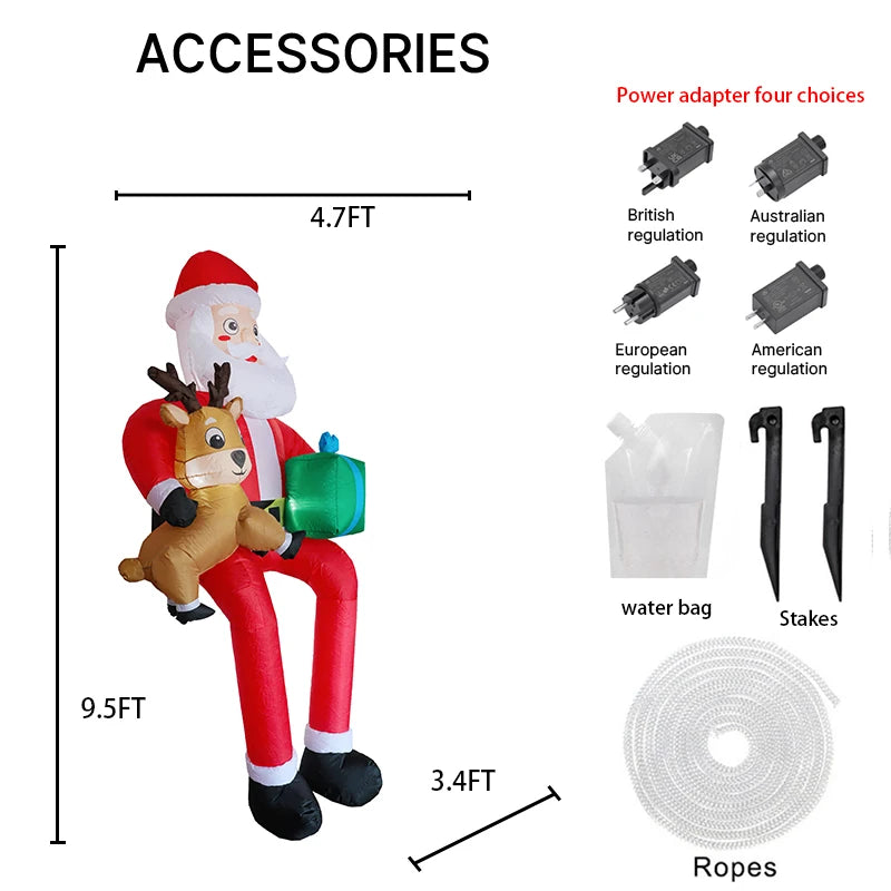 SpooLeigh Co.™- 9.5Ft Christmas Inflatables Santa