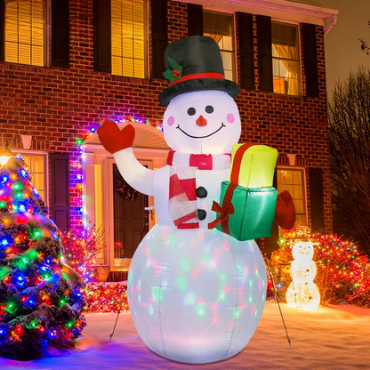 SpooLeigh Co.™- Multiple Christmas Decoration Inflatable Snowman Penguin Built-in LED Lights