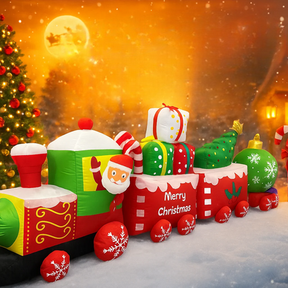 SpooLeigh Co.™- 11.81FT Giant Christmas Inflatable Santa Train