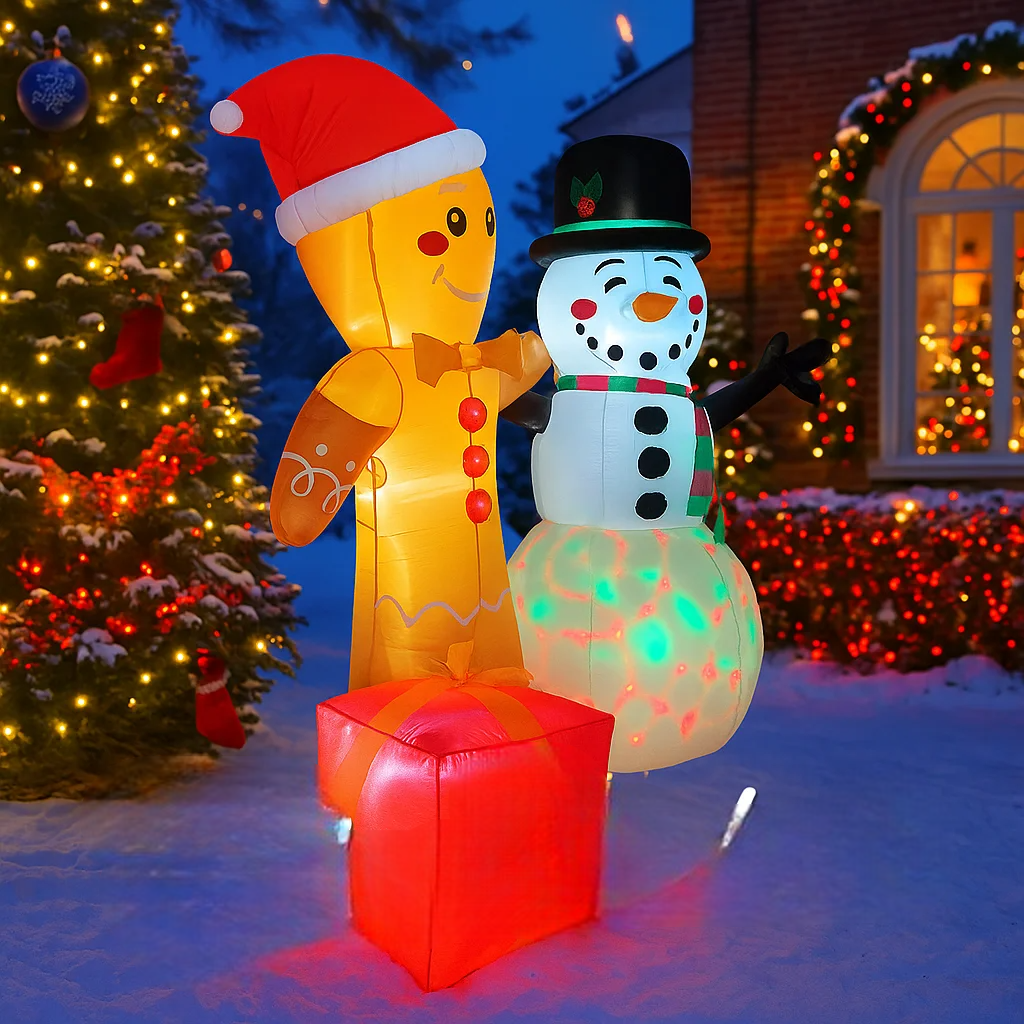 SpooLeigh Co.™- 5.91FT Inflatable Christmas Gingerbread Man