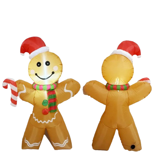 SpooLeigh Co.™- 5FT/1.5M Christmas Inflatable Gingerbread Man Built-in LED Light