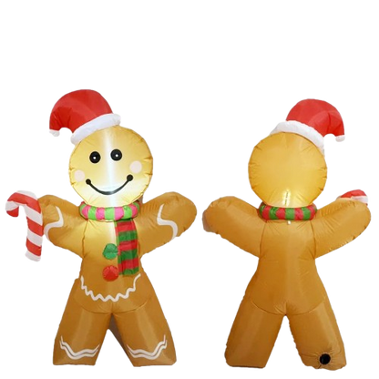 SpooLeigh Co.™- 5FT/1.5M Christmas Inflatable Gingerbread Man Built-in LED Light