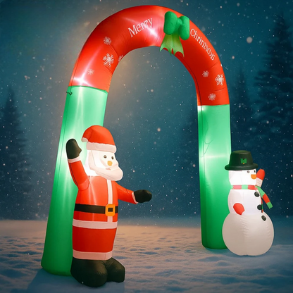 SpooLeigh Co.™- 7.87FT Inflatable Toy Christmas Arch Santa Snowman Decoration